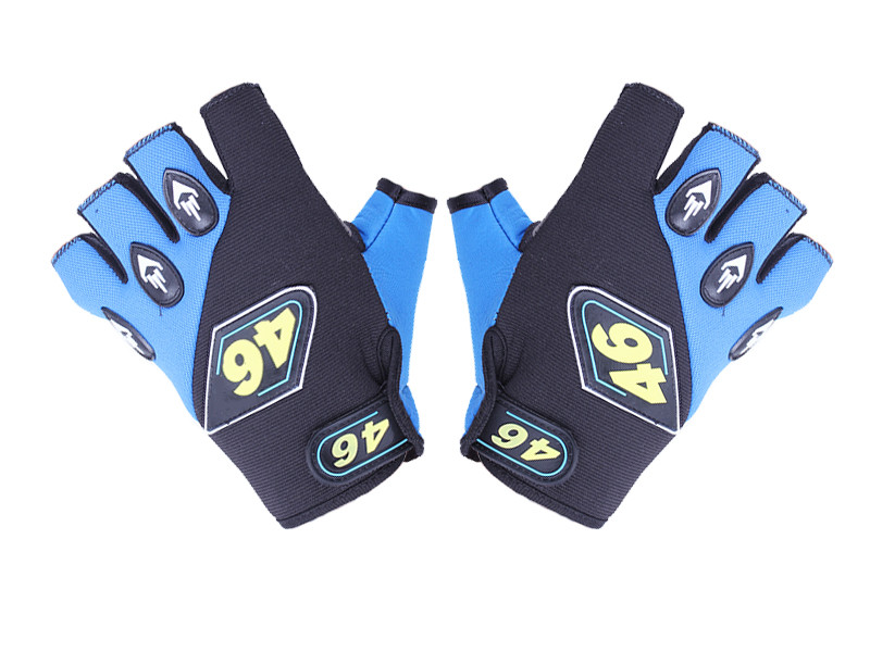 Мотоперчатки всесезонні без пальців VIRTUE YM001-15 size L мембрана карбон на липучці сині, фото 1