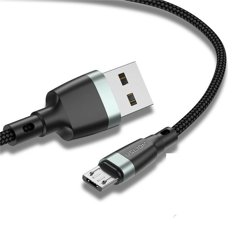 Дата кабель USB- microUSB USLION швидка зарядка, передача даних 3 A, 1 м.