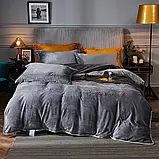 Велюрова тепла постільна білизна Моніка полуторний комплект, фото 3