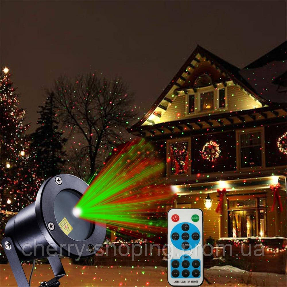 Лазерный проектор Holiday Laser Light с пультом Star Shower гирлянда звёздный уличный звезды новогодний лазер - фото 3 - id-p1978687248