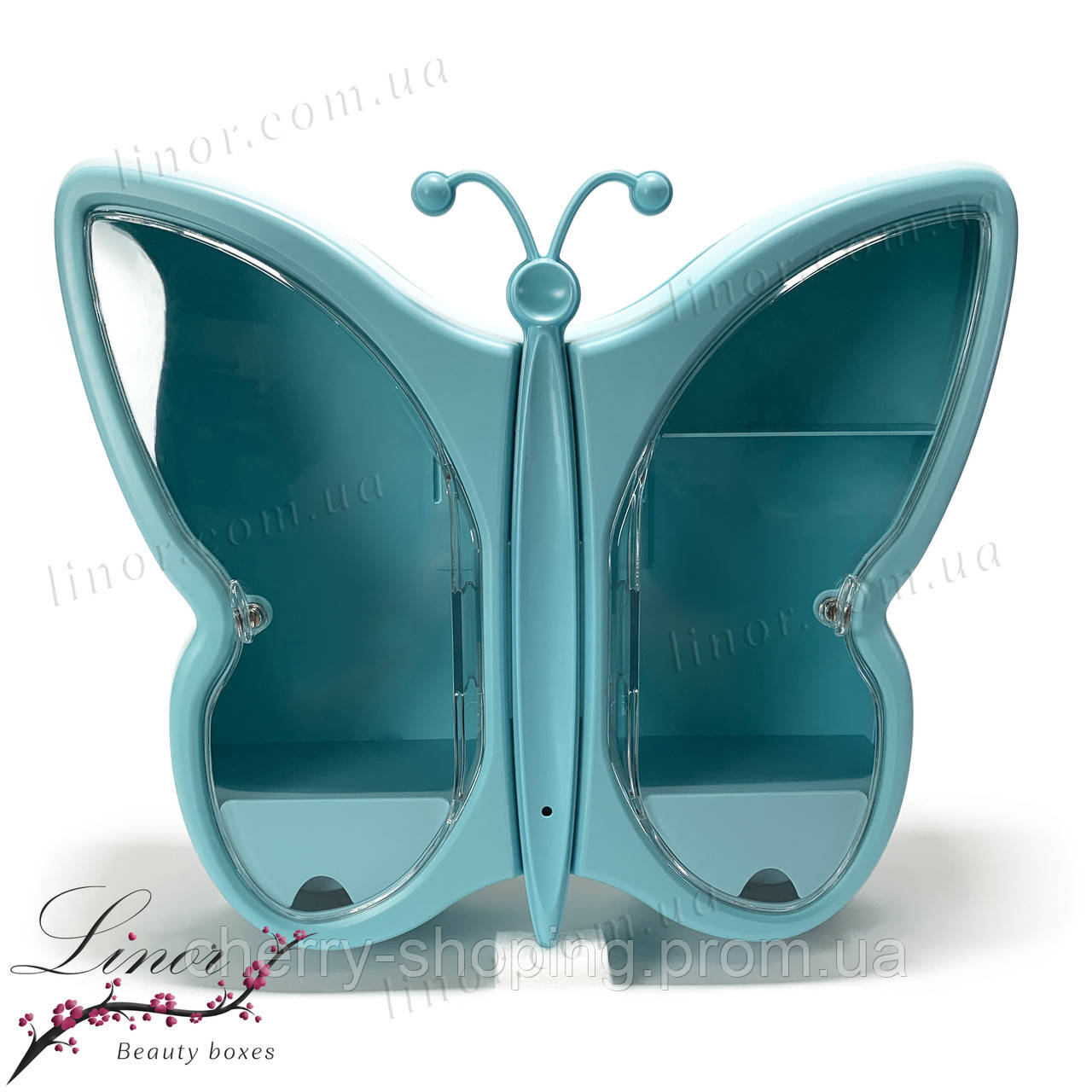 Beauty box "Butterfly" настенный 5 секций (Голубой) i - фото 2 - id-p1978687321
