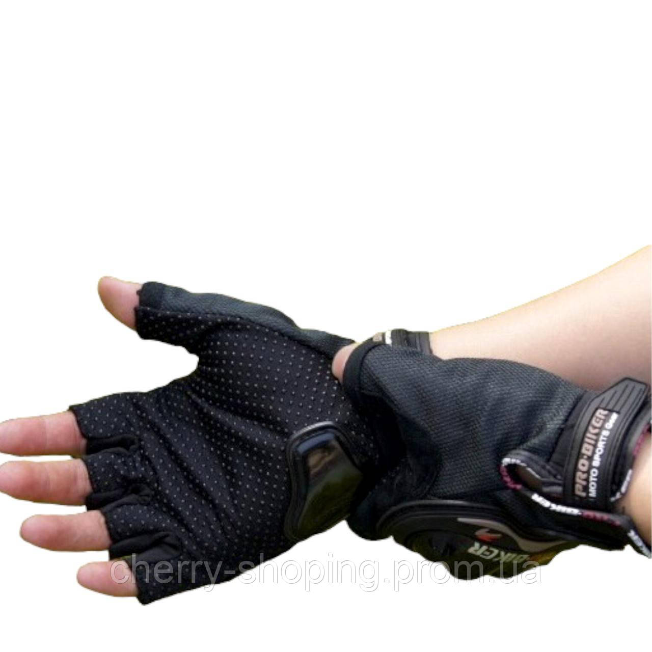 Перчатки Pro-biker MCS-04 с костяшками защитой беспалые тактические черные пробайкер военные спортивные i - фото 5 - id-p1978687361