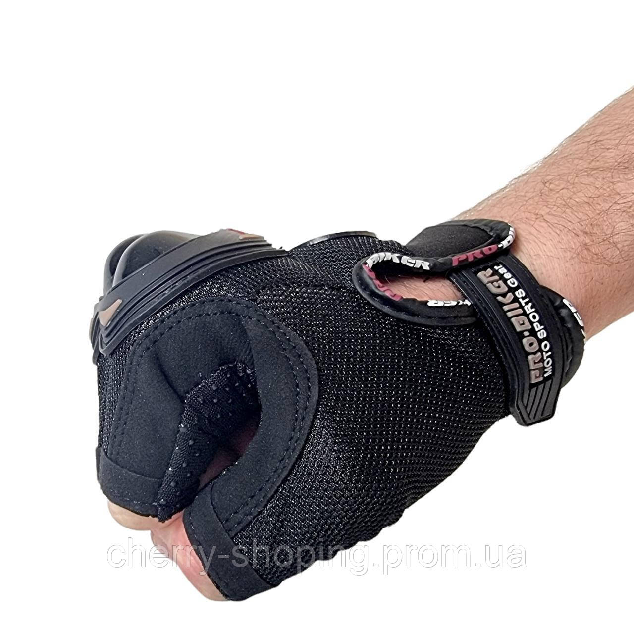 Перчатки Pro-biker MCS-04 с костяшками защитой беспалые тактические черные пробайкер военные спортивные i - фото 6 - id-p1978687361
