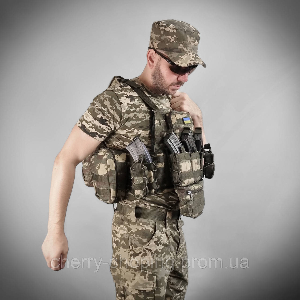 Плитоноска Cordura Asdag с подсумками паховая защита напашник кордура разгрузка бронежилет рпс койот пах MAXI, - фото 3 - id-p1978687378