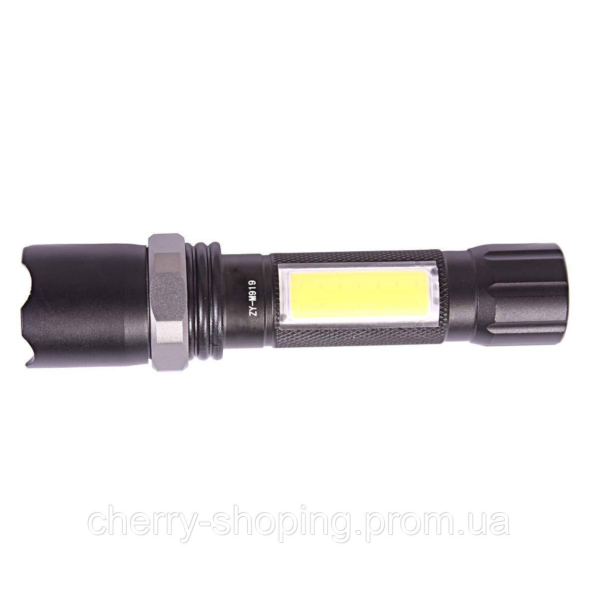 Ручной карманный фонарь аккумуляторный светодиодный тактический фонарик M919 c зумом i - фото 6 - id-p1978687405