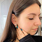 Срібні сережки з червоним каменем Карамель, фото 6