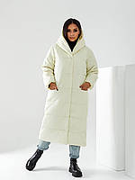 Зимняя куртка пальто пуховик одеяло, артикул 521, цвет молочный / молочного цвета