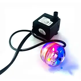Насос для фонтану з підсвічуванням (3 вт)(160 л/год)(h max 50 cm)