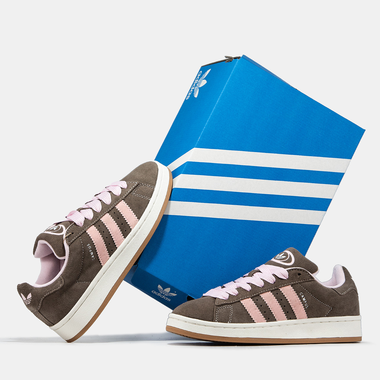 Женские кроссовки Adidas Campus 00s Brown Pink, коричневые замшевые ...