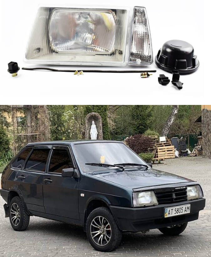 Фара передня головного світла ліва ВАЗ 2108, 2109, 21099 "ESER" рис "Кержач" білий поворотник