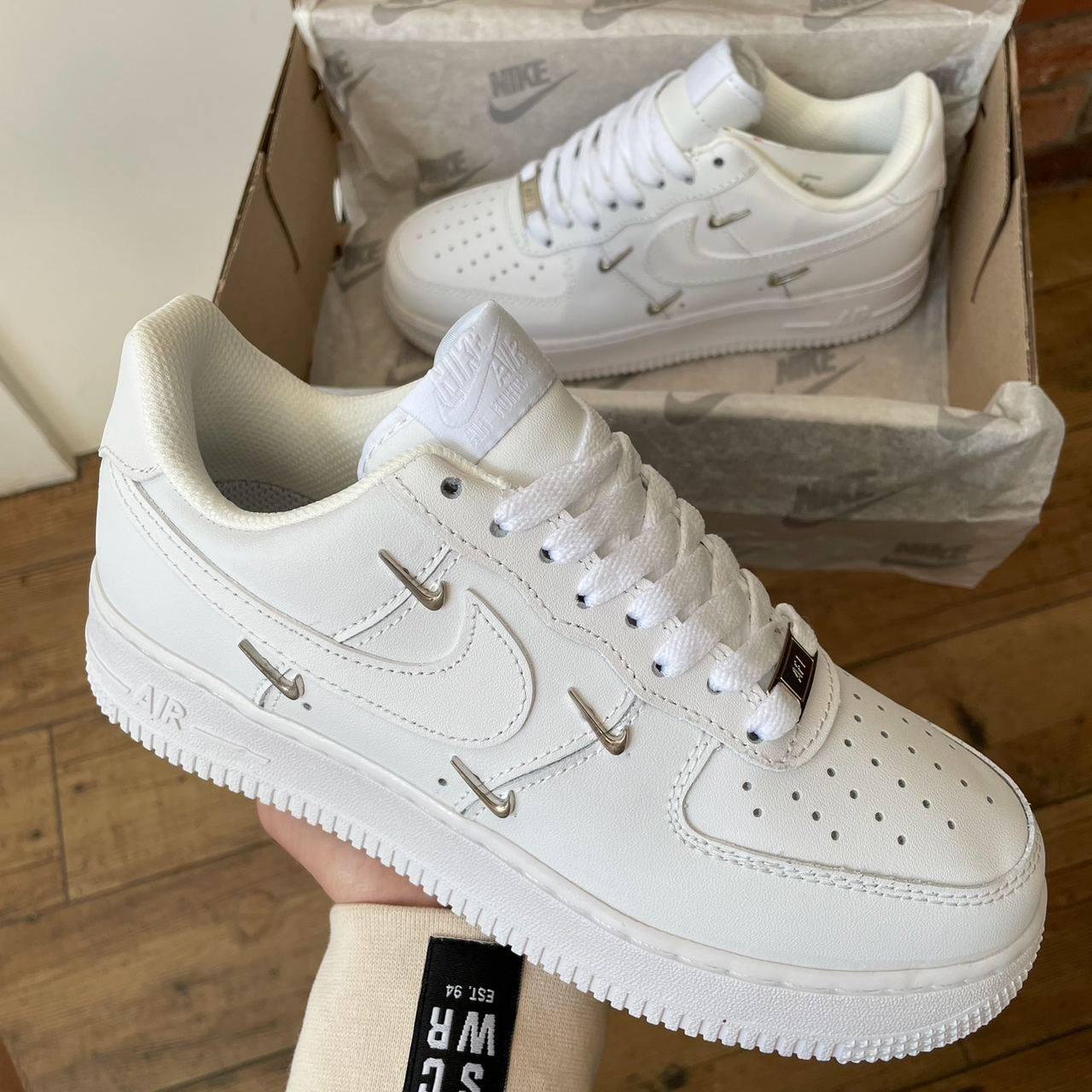 Nike AF1 LX Chrome Swooshees White ID 1978705859