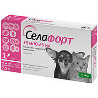 СелаФорт для кошек и собак, (менее 2,5 кг) 1пип х 0,25мл/15мг