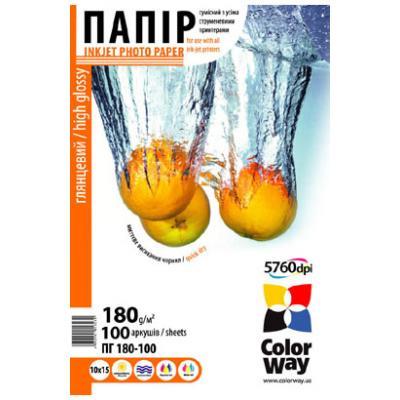 Фотопапір ColorWay 10x15 (101x152 mm), 100 листів, 180 г/м2 (PG1801004R)