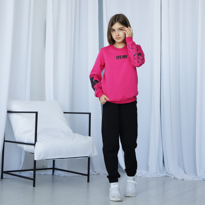 Підлітковий світшот для дівчини "ts my" Gbi Teens Малиновий р.140 (13768)