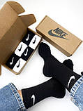 Подарунковий набір Високі чоловічі в крафт боксі Nike/найк — Білі-3 та чорні-3 в коробці 6 пар шкарпеток, фото 2
