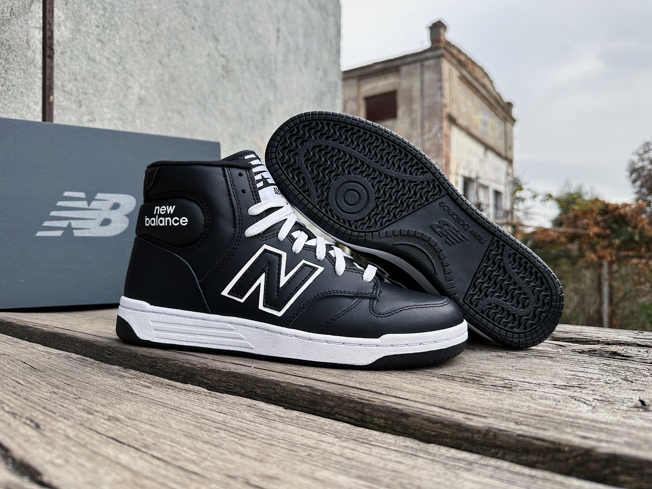 Чоловічі шкіряні кросівки New Balance 480 BB480COB чорні Оригінал