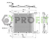 Радиатор кондиционера Opel Astra H 04-. Zafira B 05- (CDTI)