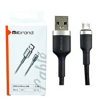 Кабель Mibrand MI-71 Metal Braided Cable USB for Micro 2.4A 1m Black