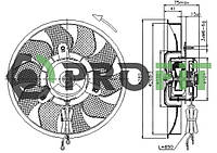 Вентилятор радиатора Audi 80 (B4) 91-96. 100 90-94. A6 94-97