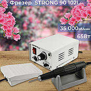 Фрезер для манікюру з педаллю Strong 90 /102L 65W 35 000 об./хв (для нігтів, шліфування лаку, makeup машинка), фото 2