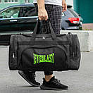 Спортивна чоловіча дорожня сумка Everlast biz Green чорна тканинна в поїздки на 60 літрів для екіпірування, фото 5