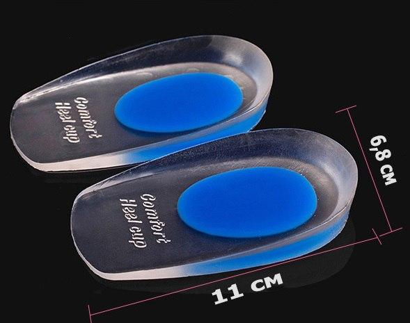 Силіконові устілки вставки під п'яту Підп'ятник із задніми та бічними бортиками розмір 39-46 прозорі 2847, фото 1