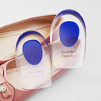 Силіконові устілки вставки під п'яту Підп'ятник із задніми та бічними бортиками розмір 39-46 прозорі 2847, фото 3