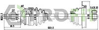Полуось Renault CLIO 98-. Kangoo 97- ЛЕВ.
