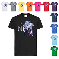 Черная детская футболка Evangelion Nerv (5-7-9)