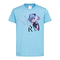 Голубая детская футболка Evangelion Nerv (5-7-9-блакитний)