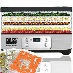 Сушарка для фруктів овочів грибів 300 Вт Bass BH10603 Grey/Black (Niz14592)