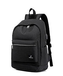 Чоловічий рюкзак-кенгуру великої місткості з USB виходом чорний