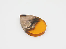 Дерев'яно-епоксидні підвіски для рукоділля та творчості помаранчеві 41х64мм біжутерія для брелоків