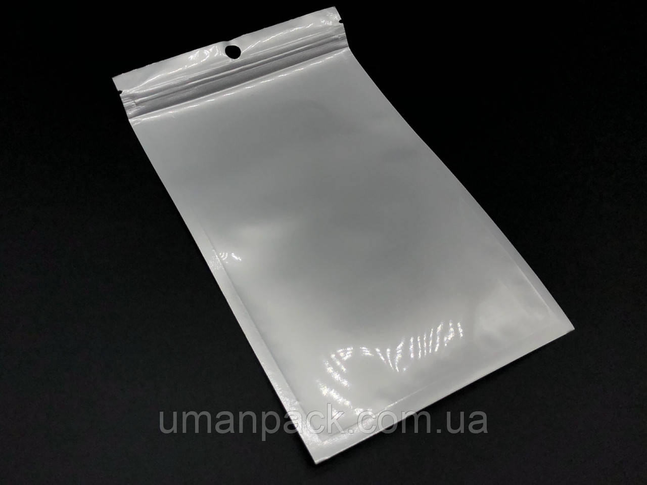 Європакети Поліпропіленові з ZIP-замком і підвісом 12х20см. 100шт/уп. біло-прозорі Зіп-Лок пакет Струна