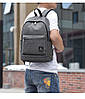 Чоловічий рюкзак-кенгуру великої місткості  з USB виходом сірий, фото 9