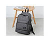 Чоловічий рюкзак-кенгуру великої місткості  з USB виходом сірий, фото 4