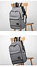 Чоловічий рюкзак-кенгуру великої місткості  з USB виходом сірий, фото 7