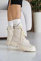 Жіночі черевики шкіряні зимові молочні Tango L 01 на хутрі, Розмір: 37