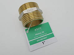 Ніпель 1" ЗЗ з проточкою латунний різьбовий фітинг для водопровідних труб Asco®