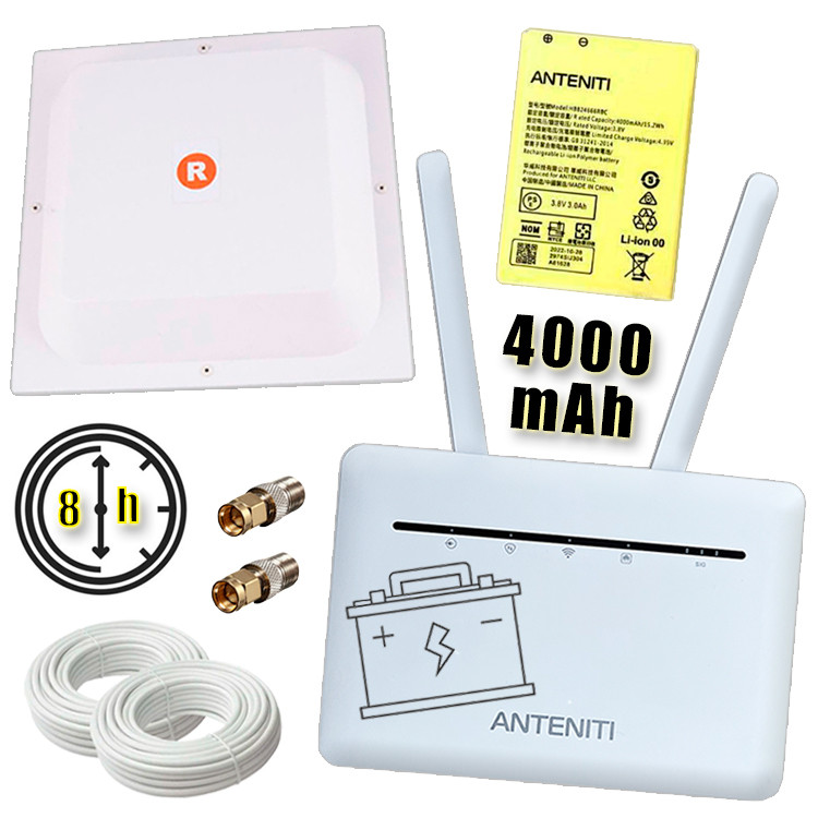 Інтернет без світла (4G Wi-Fi роутер Anteniti B535 + Акумулятор + Антена МІМО)