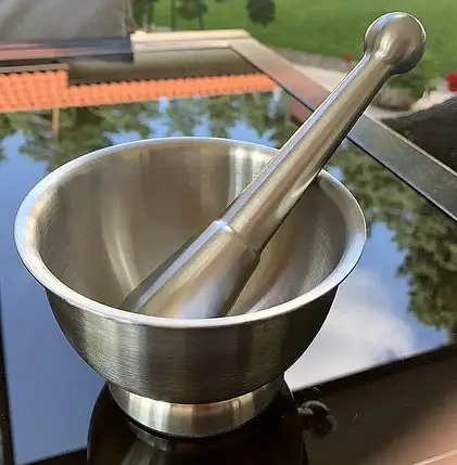 Ступка та маточка з нержавіючої сталі для перцю та спецій Kamille KM 8840, фото 1
