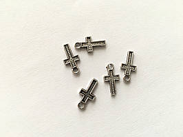 Хрестик кулон у кольорі "античне срібло" 15х8 мм Товари для рукоділля та творчості