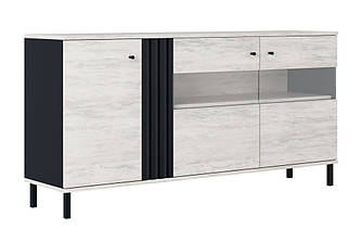 Комод Тео 3Д СК Світ Меблів дуб артизан,артвуд світлий/антрацит