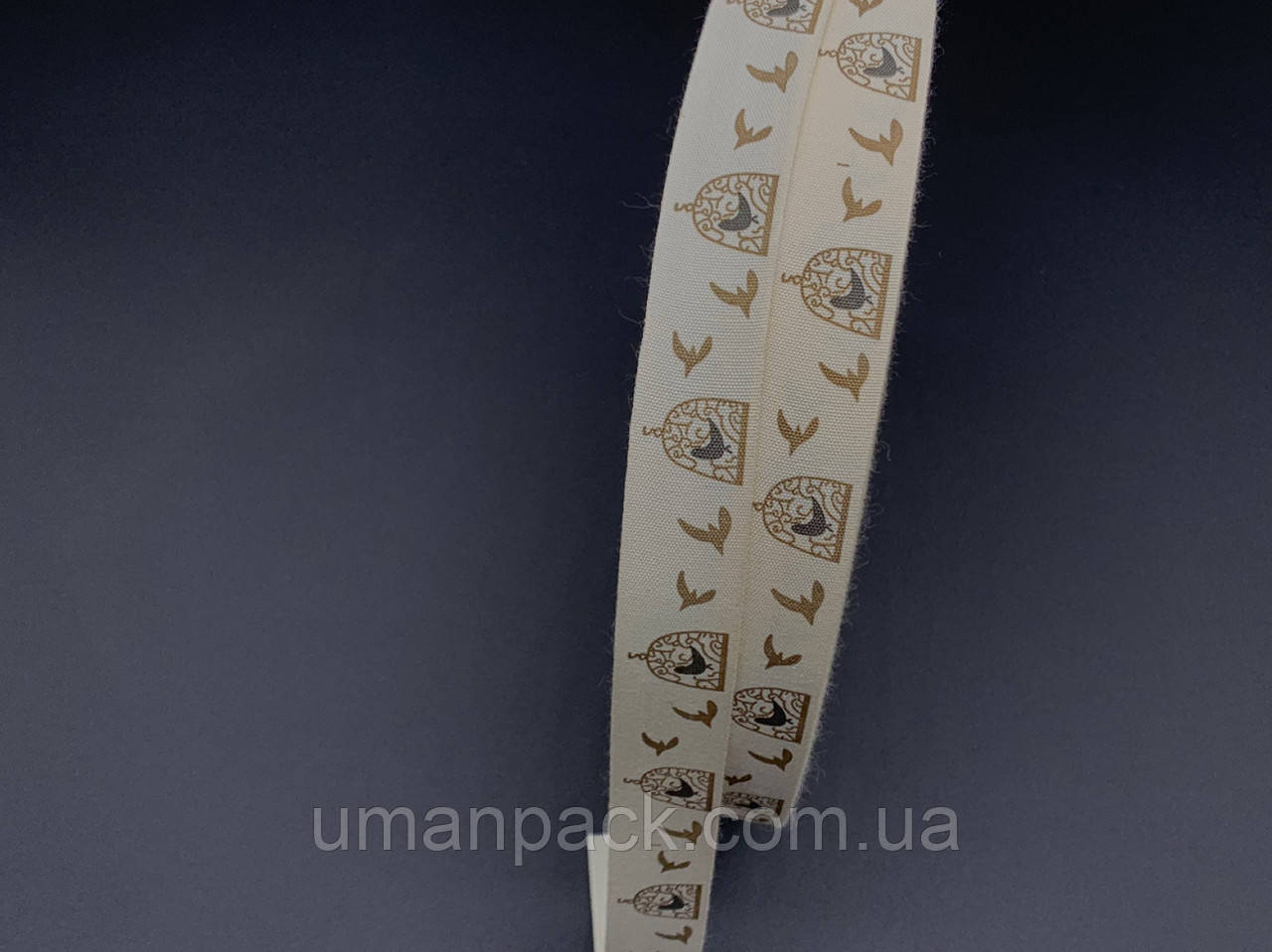 Стрічка декоративна з візерунком. Birds. 2 см