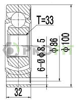 ШРУС Audi 100 83-94. A4 94-01. A6 94-97 ВНУТР.