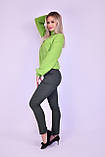 Жіночі вкорочені штани, зелені, фото 6