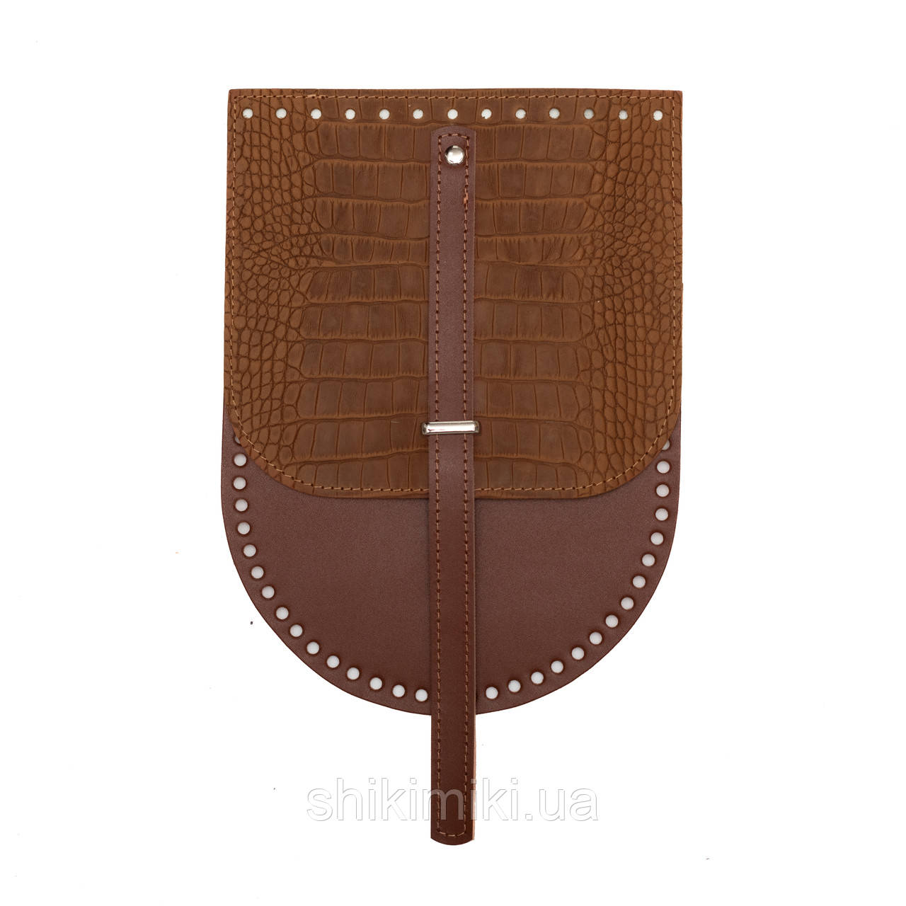 Комплект для сумки Морена зі шкіри, колір Коньячний + Руда рептилія, фото 1