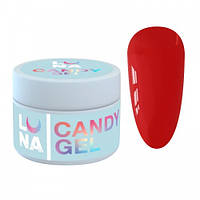 Гель для нарощування Luna Candy Gel 09 насичений червоний. 15 мл