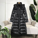 Пуховик пальто жіноче з капюшоном демісезонне стьобане чорне, фото 2