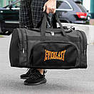 Спортивна чоловіча дорожня сумка Everlast biz Orange чорна тканинна в поїздок на 60 літрів для екіпірування, фото 6